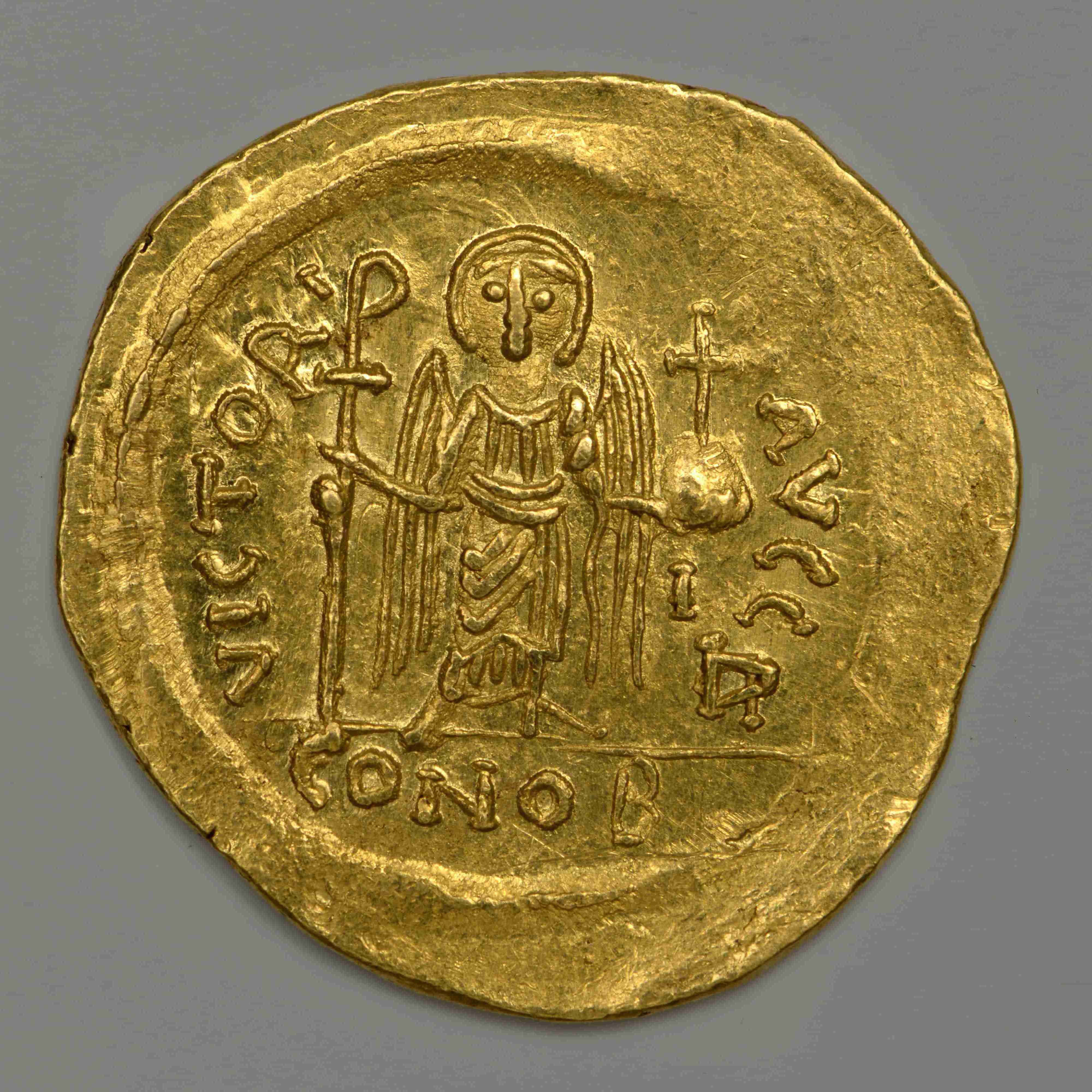 Maurice Tiberius — Solidus (Constantinople, 583), реверс, do_byzant