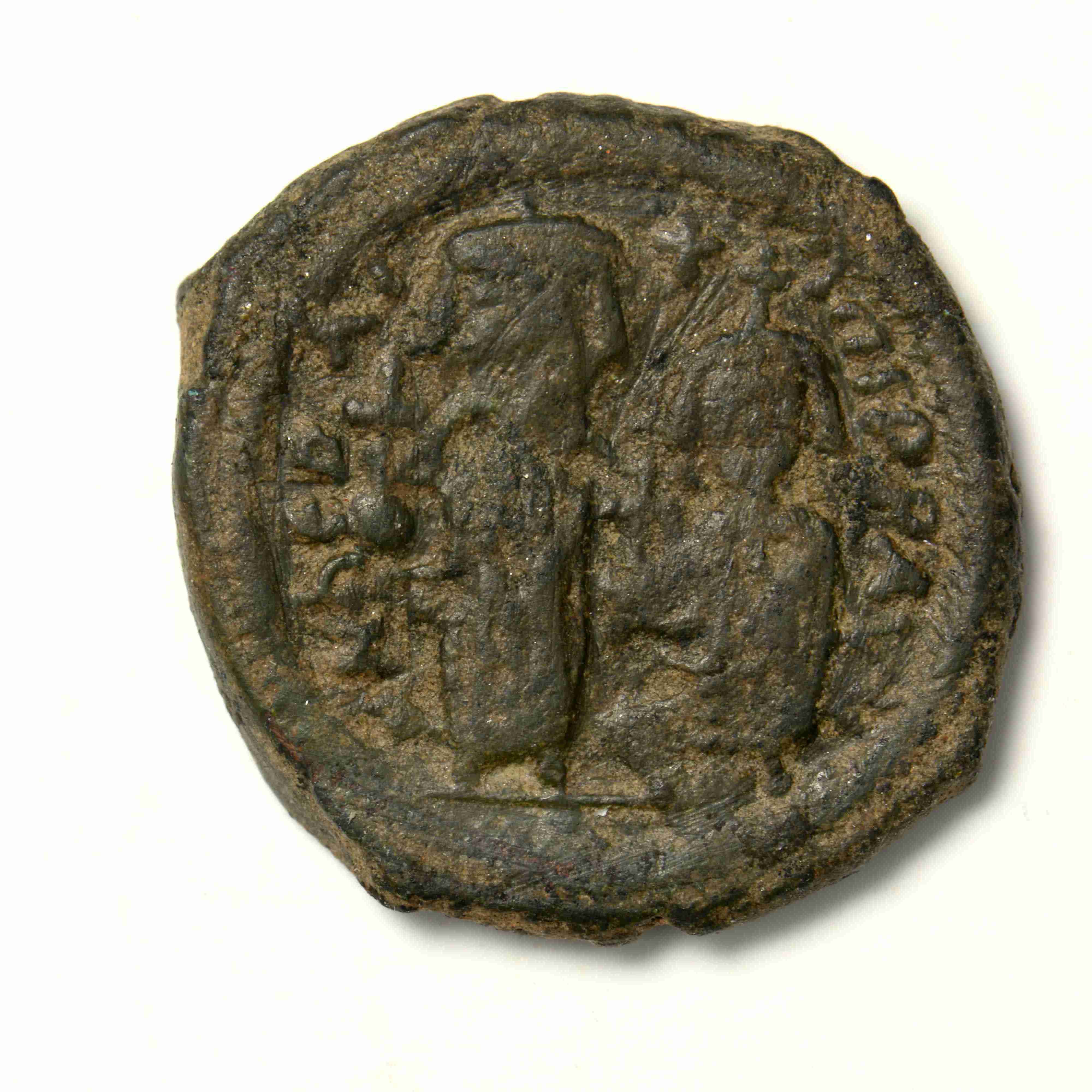 аверс Heraclius — Half Follis (Thessalonike, 614–615)