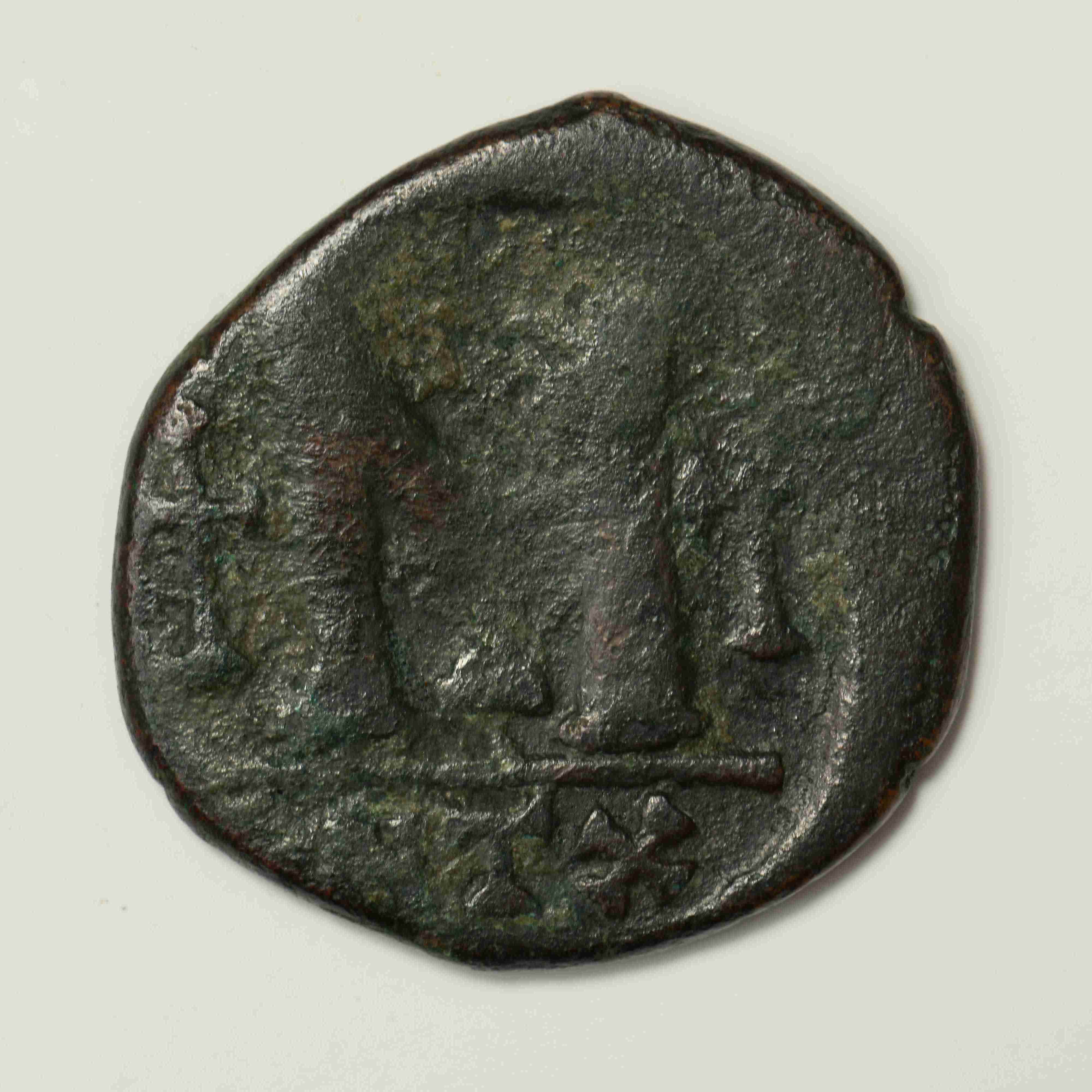 реверс Justin I — Follis (Antioch, 518)