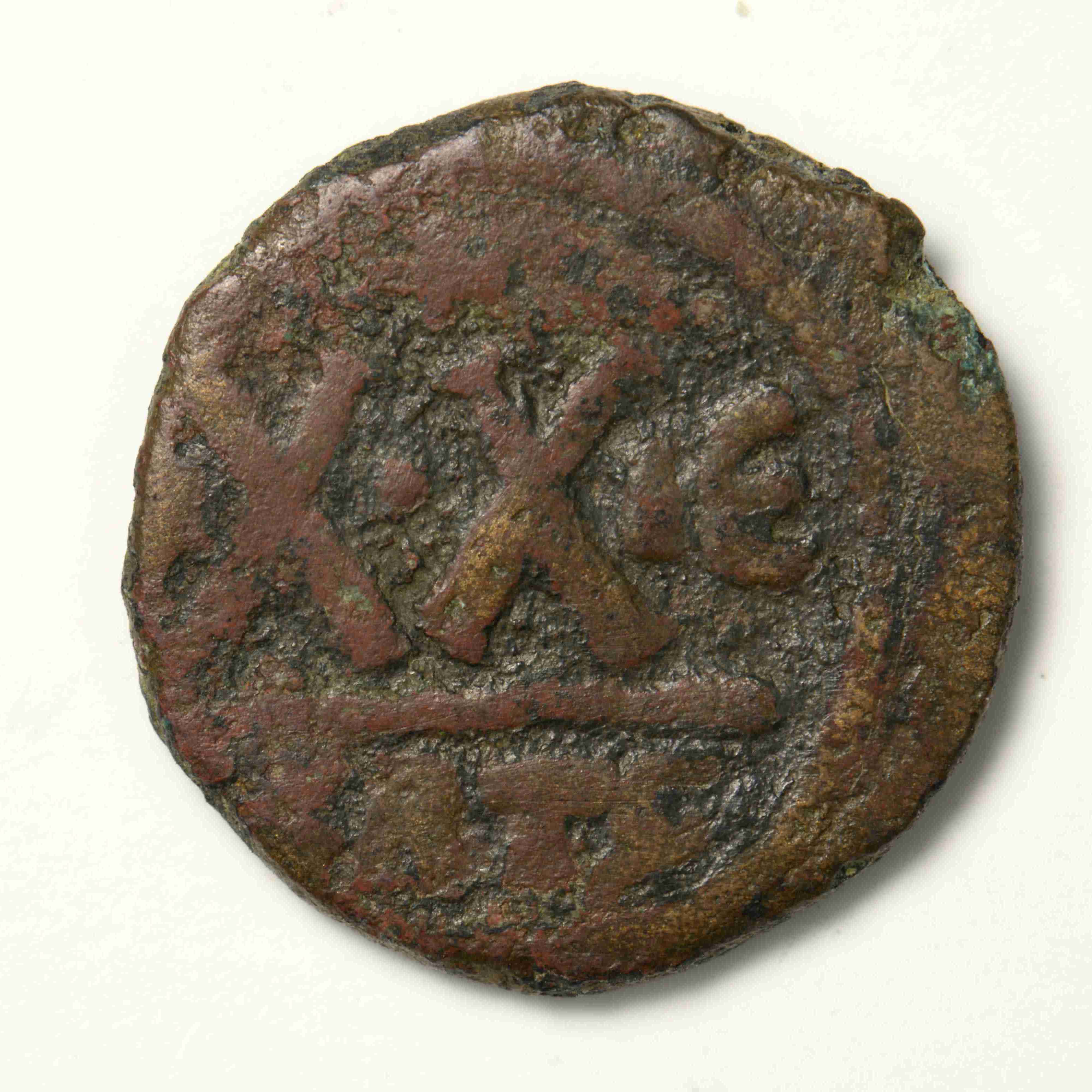 reverse Heraclius — Half Follis (Carthage, 611–612)
