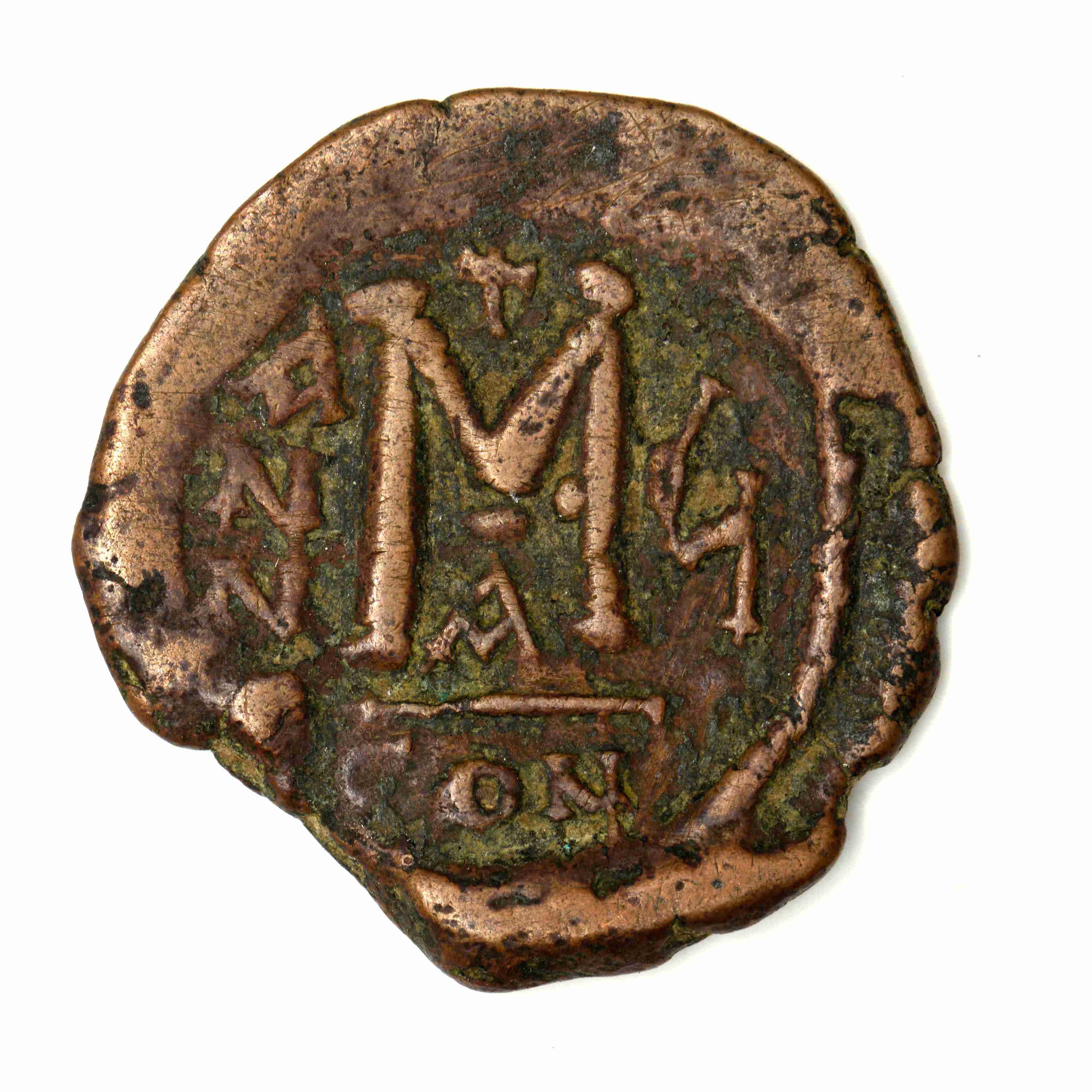 Maurice Tiberius — Follis (Constantinople, 586–587), реверс, do_byzant
