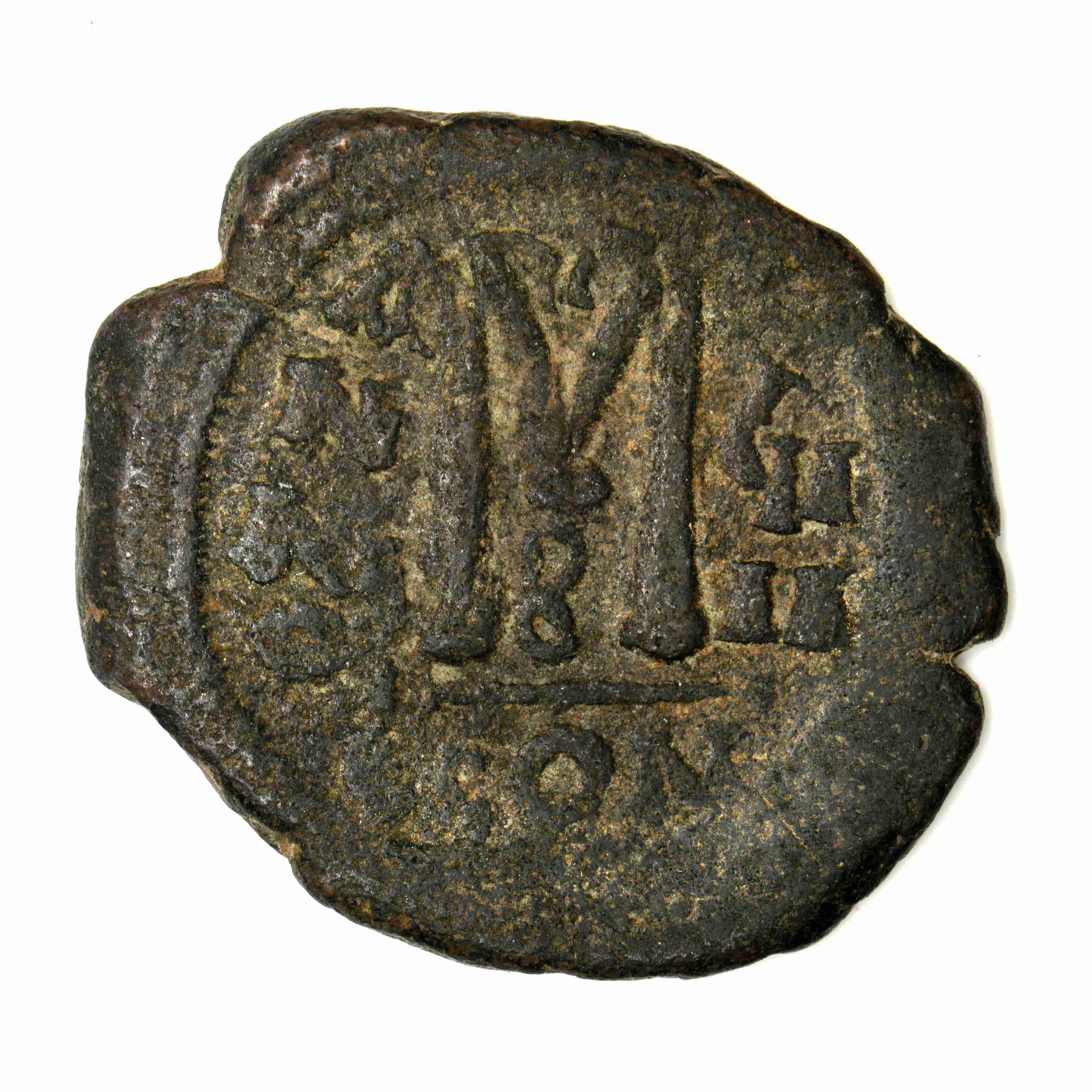 Maurice Tiberius — Follis (Constantinople, 586–587), реверс, do_byzant