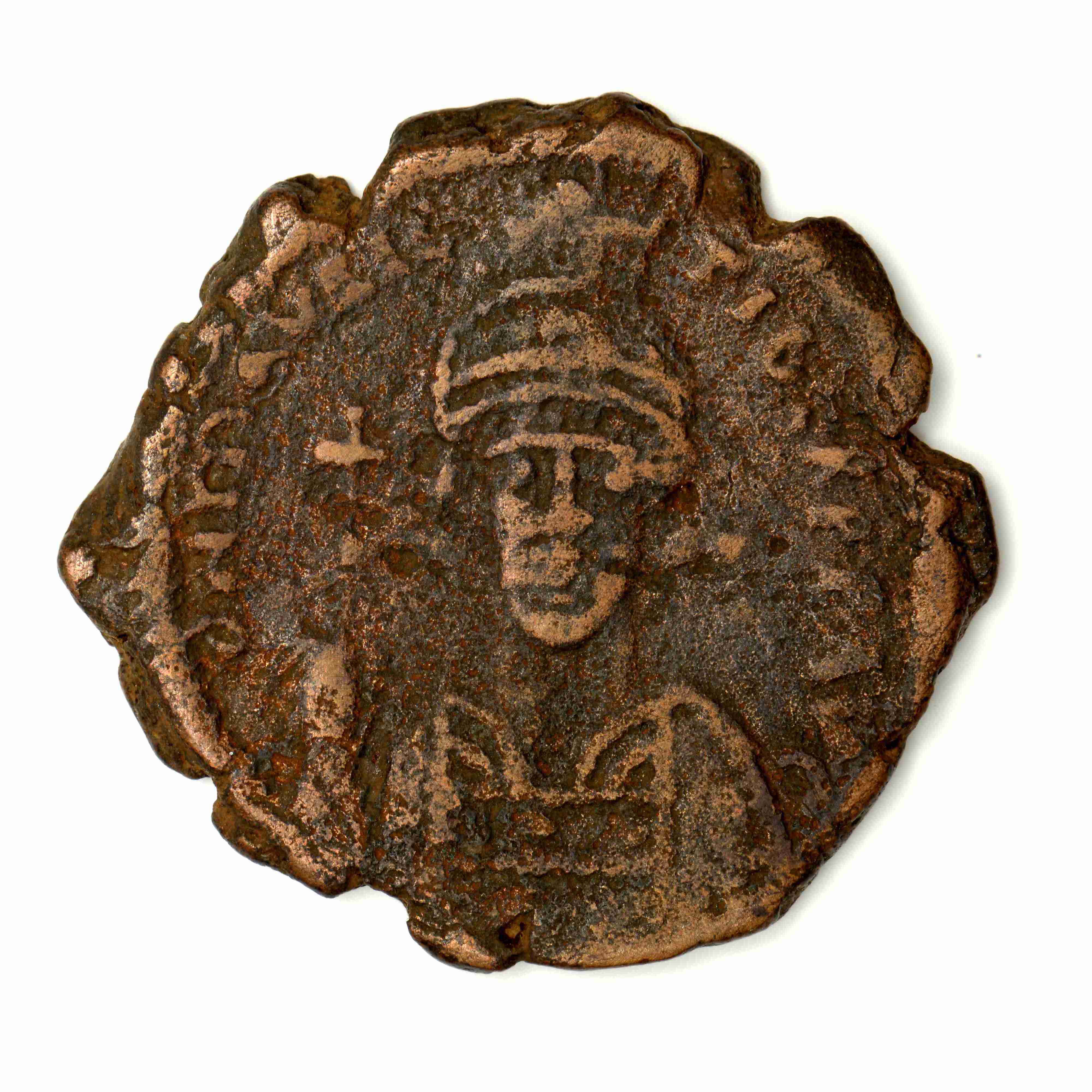 Maurice Tiberius — Follis (Constantinople, 586–587), аверс, do_byzant
