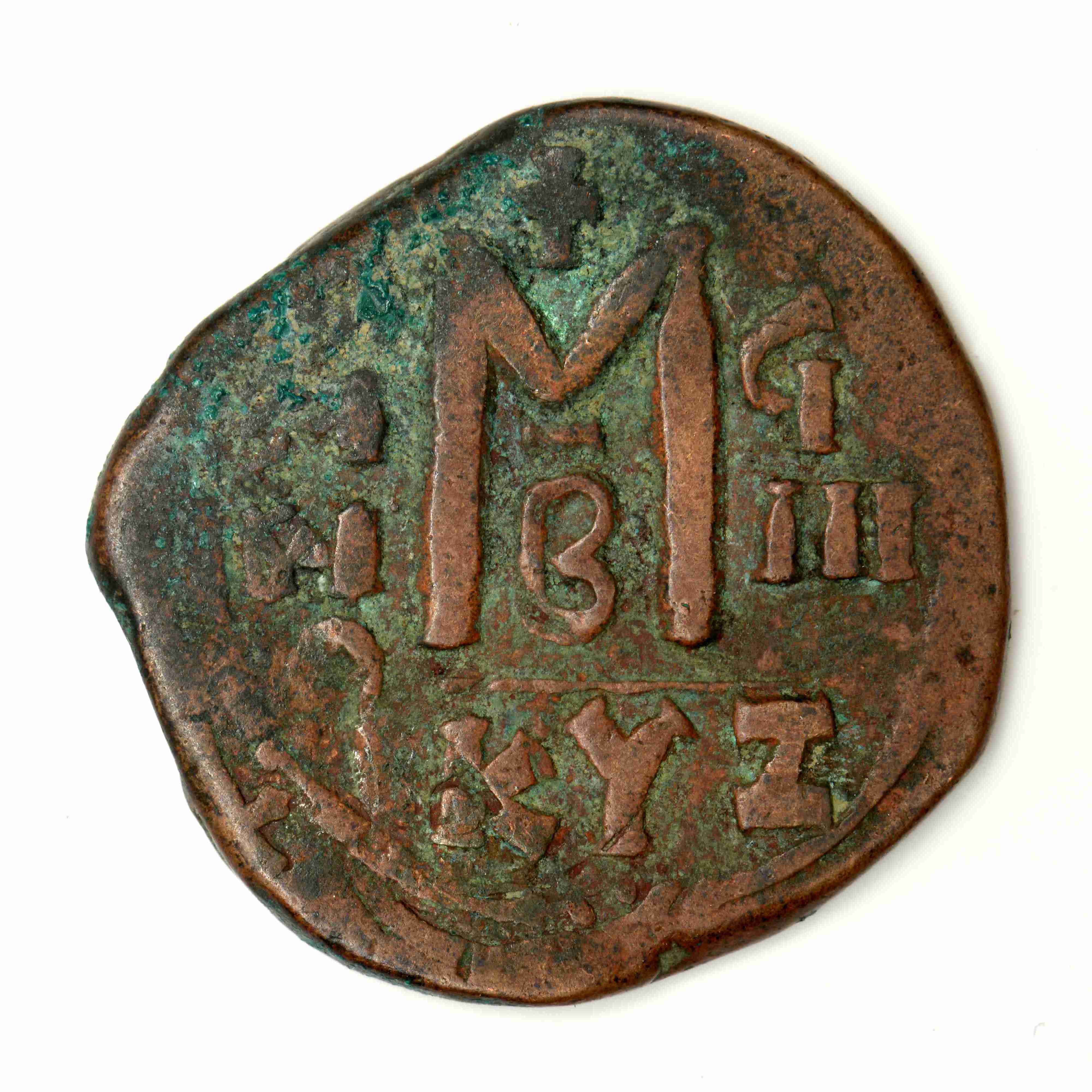 Maurice Tiberius — Follis (Kyzikos, 601–602), реверс, do_byzant