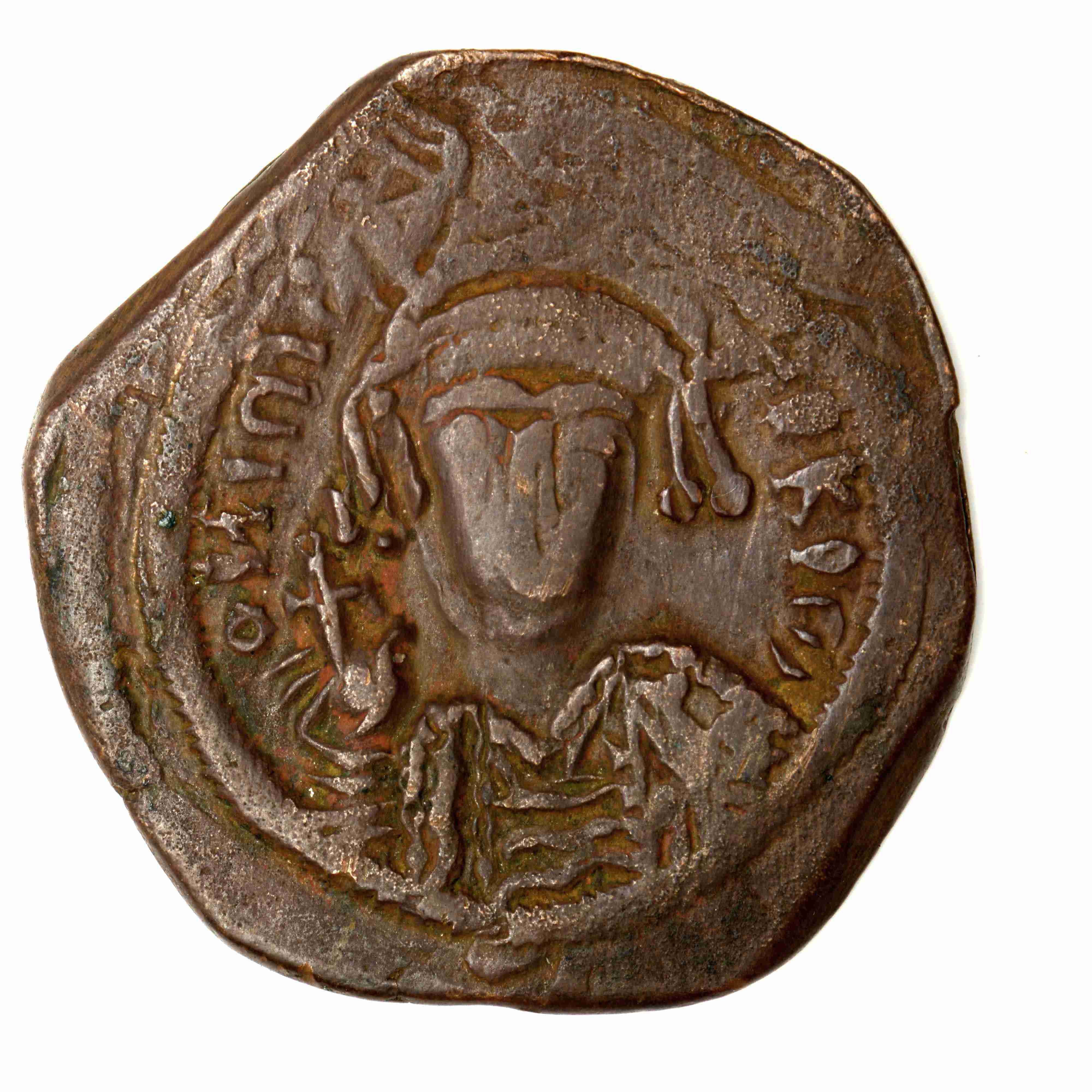 аверс Maurice Tiberius — Follis (Nikomedeia, 595–596)