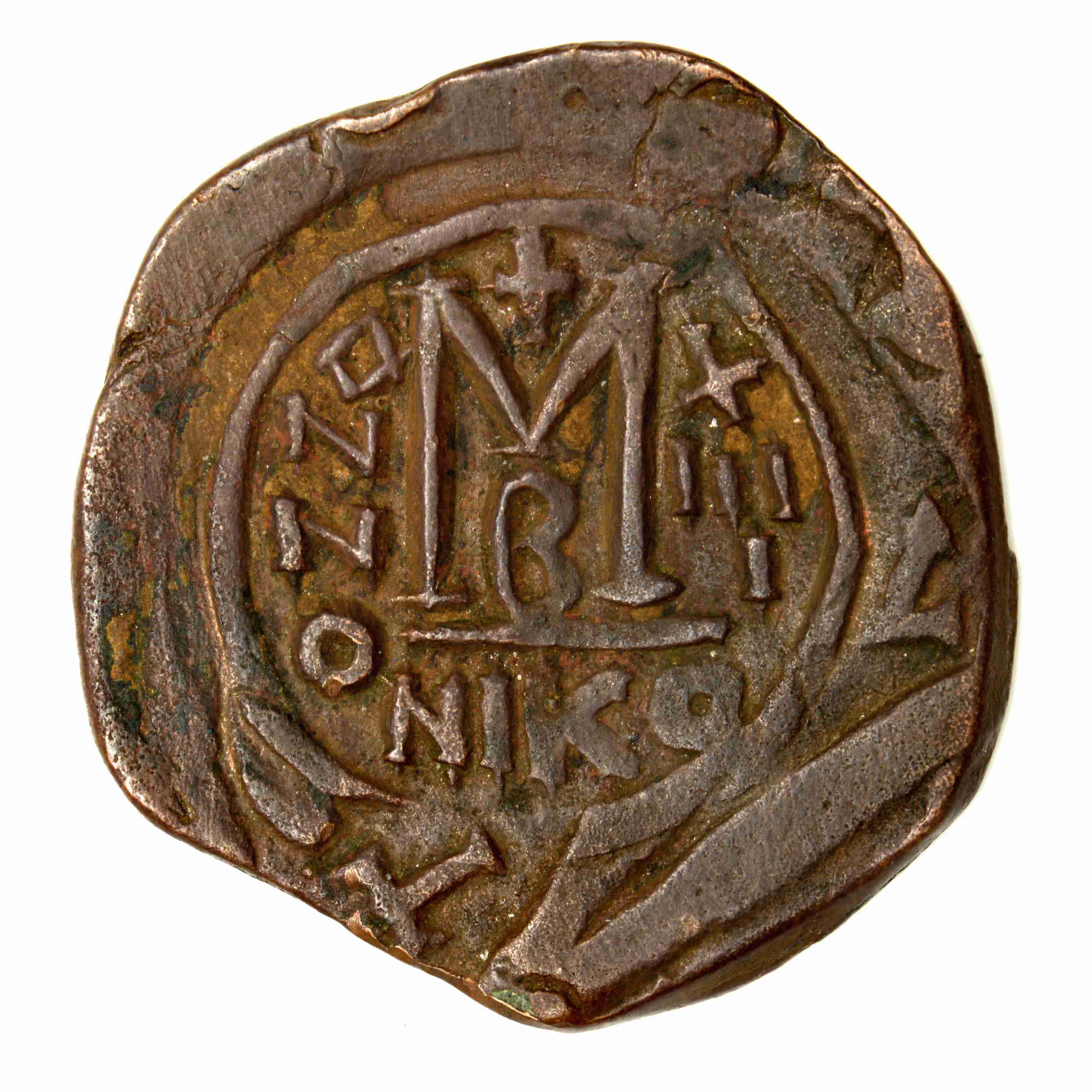 реверс Maurice Tiberius — Follis (Nikomedeia, 595–596)