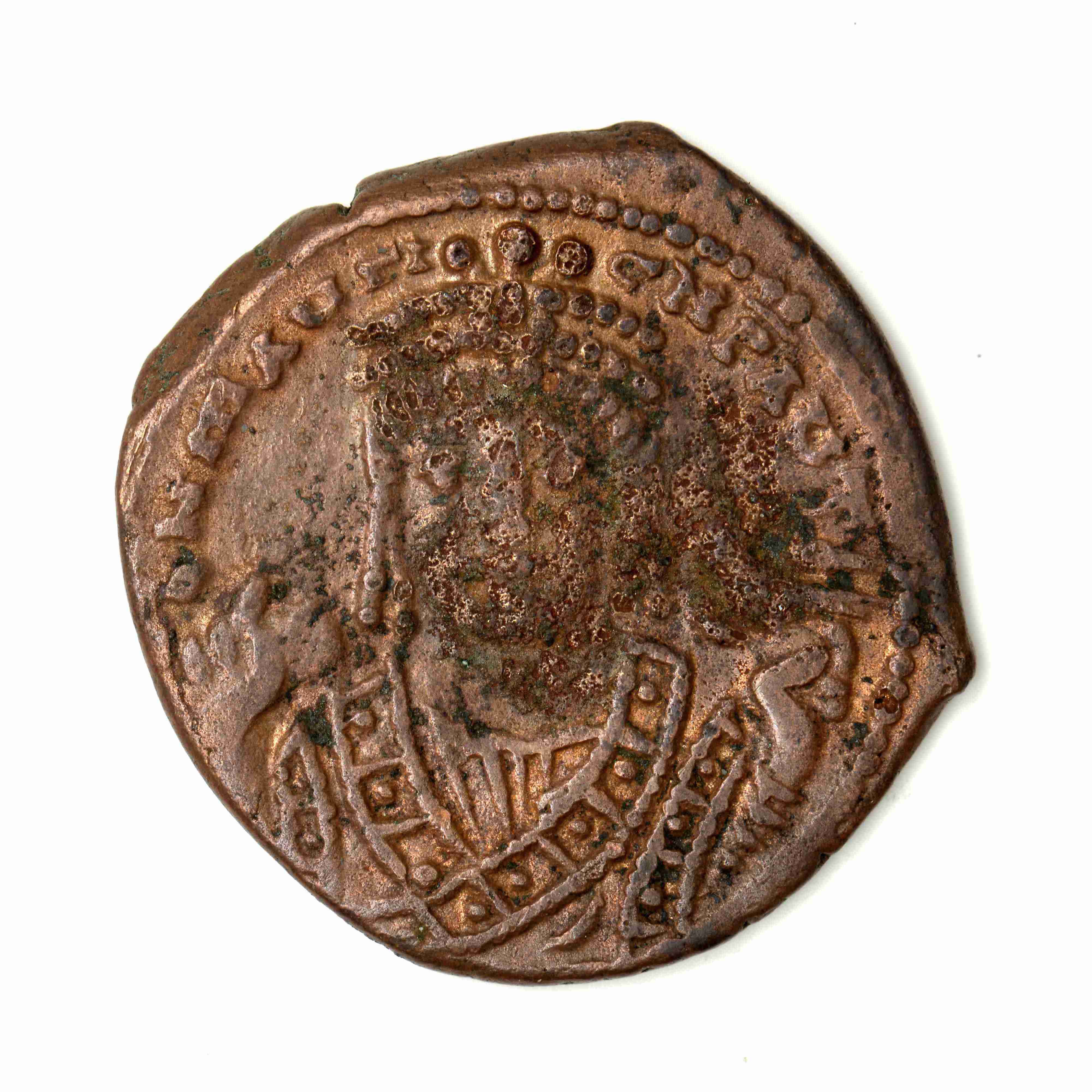 Maurice Tiberius — Follis (Antioch, 585–586), аверс, do_byzant