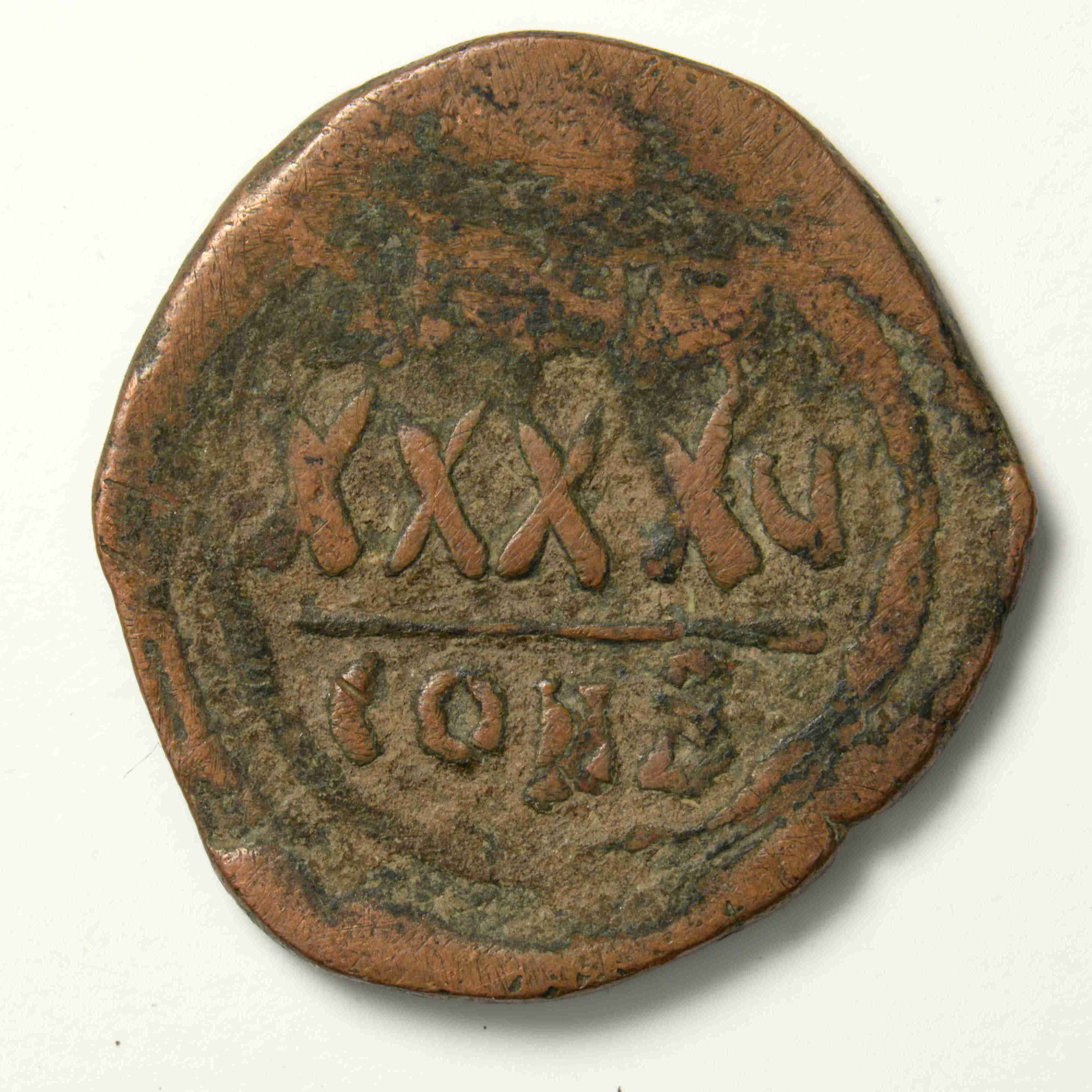 Phocas — Follis (Constantinople, 606–607), реверс, do_byzant