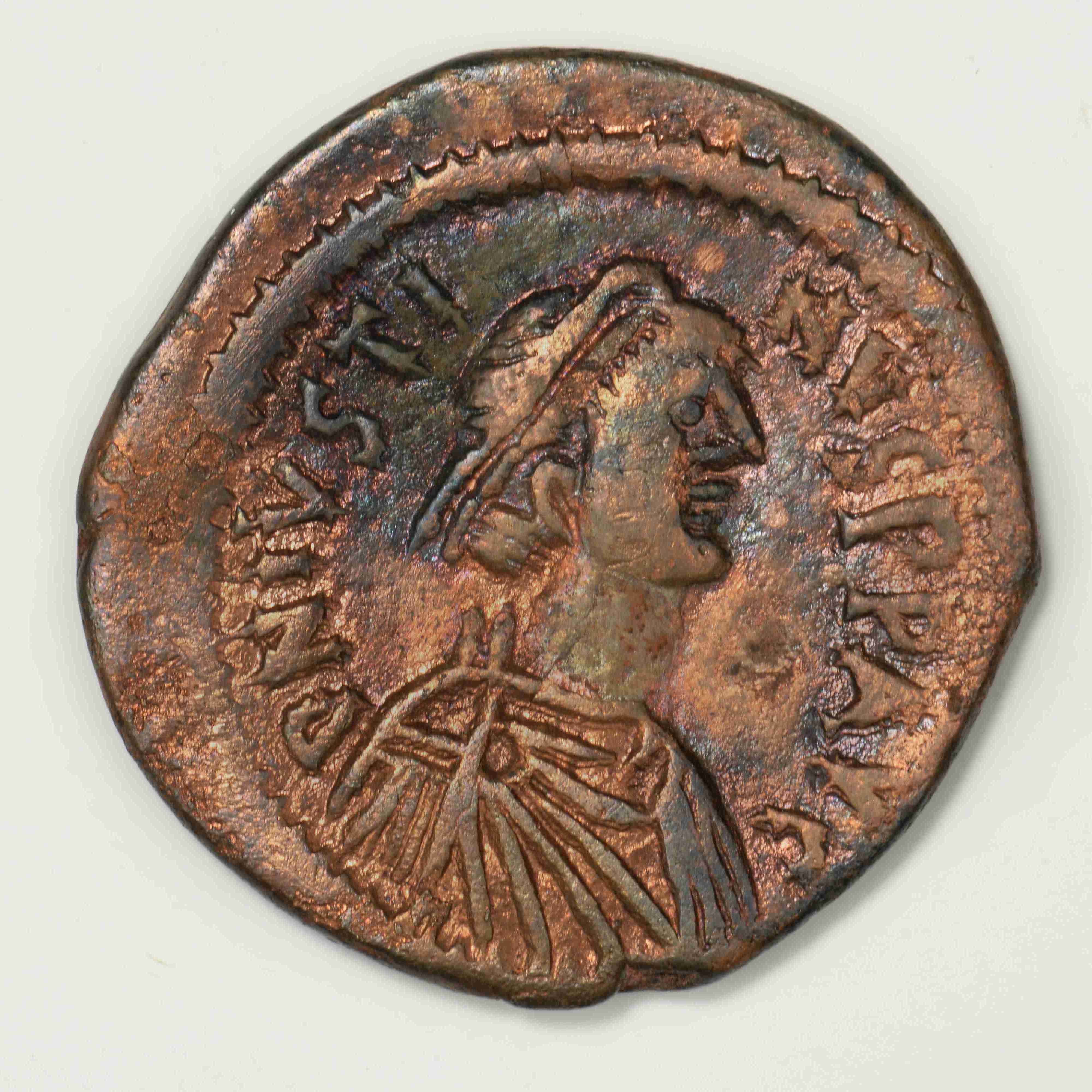 аверс Justin I — Follis (Nikomedeia, 518)