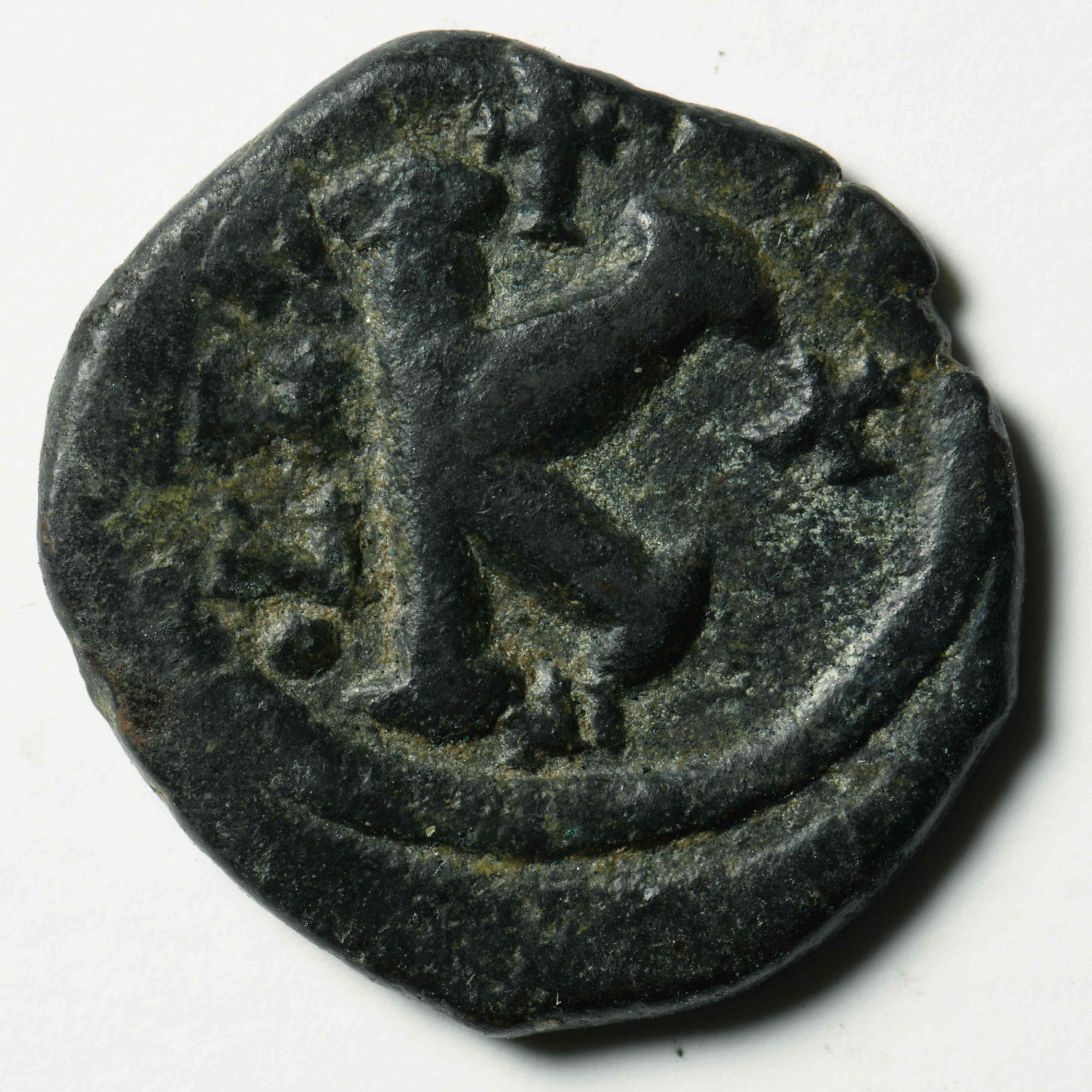 реверс Justin II — Half Follis (Nikomedeia, 574–575)
