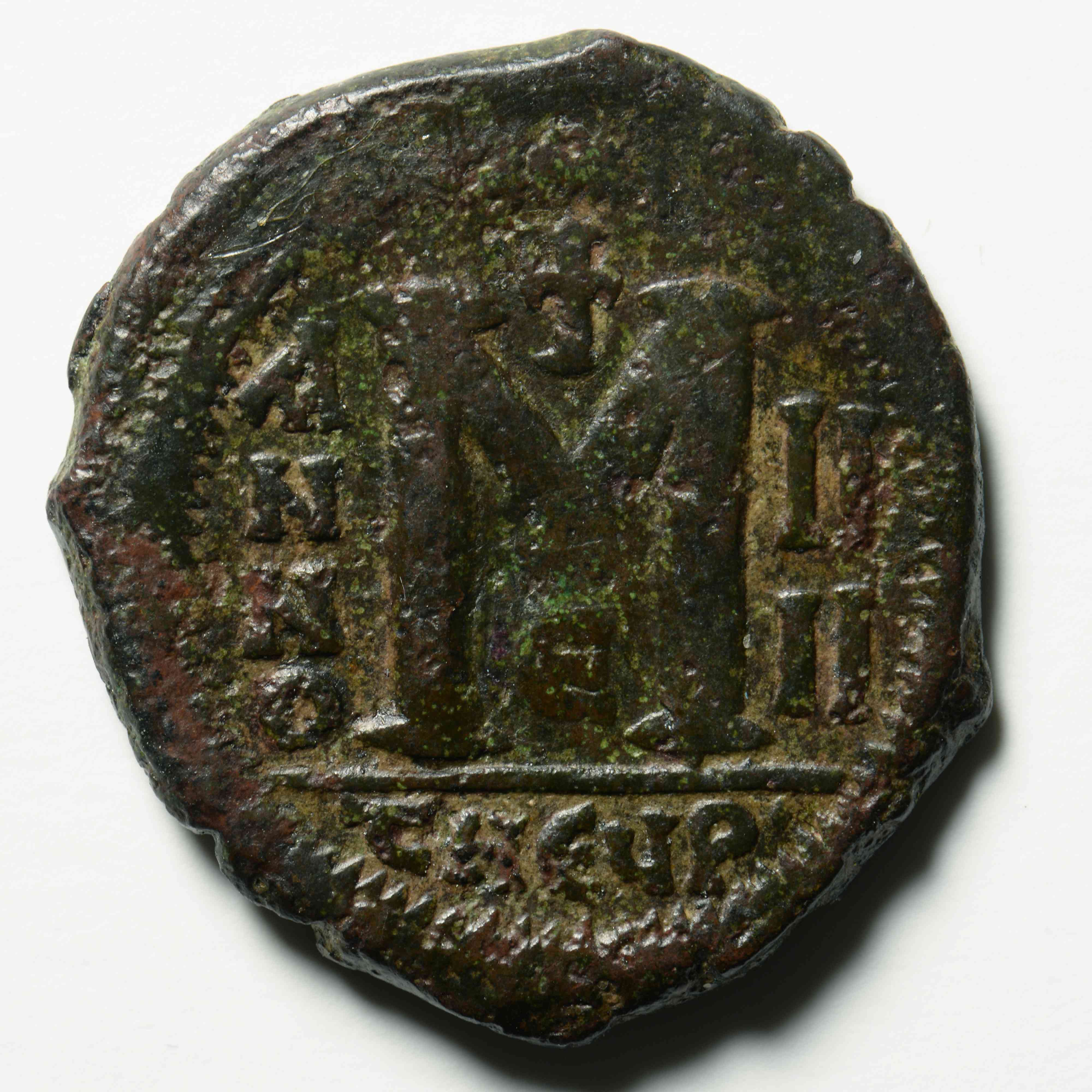 Tiberios II Constantine — Follis (Antioch, 579), реверс, do_byzant