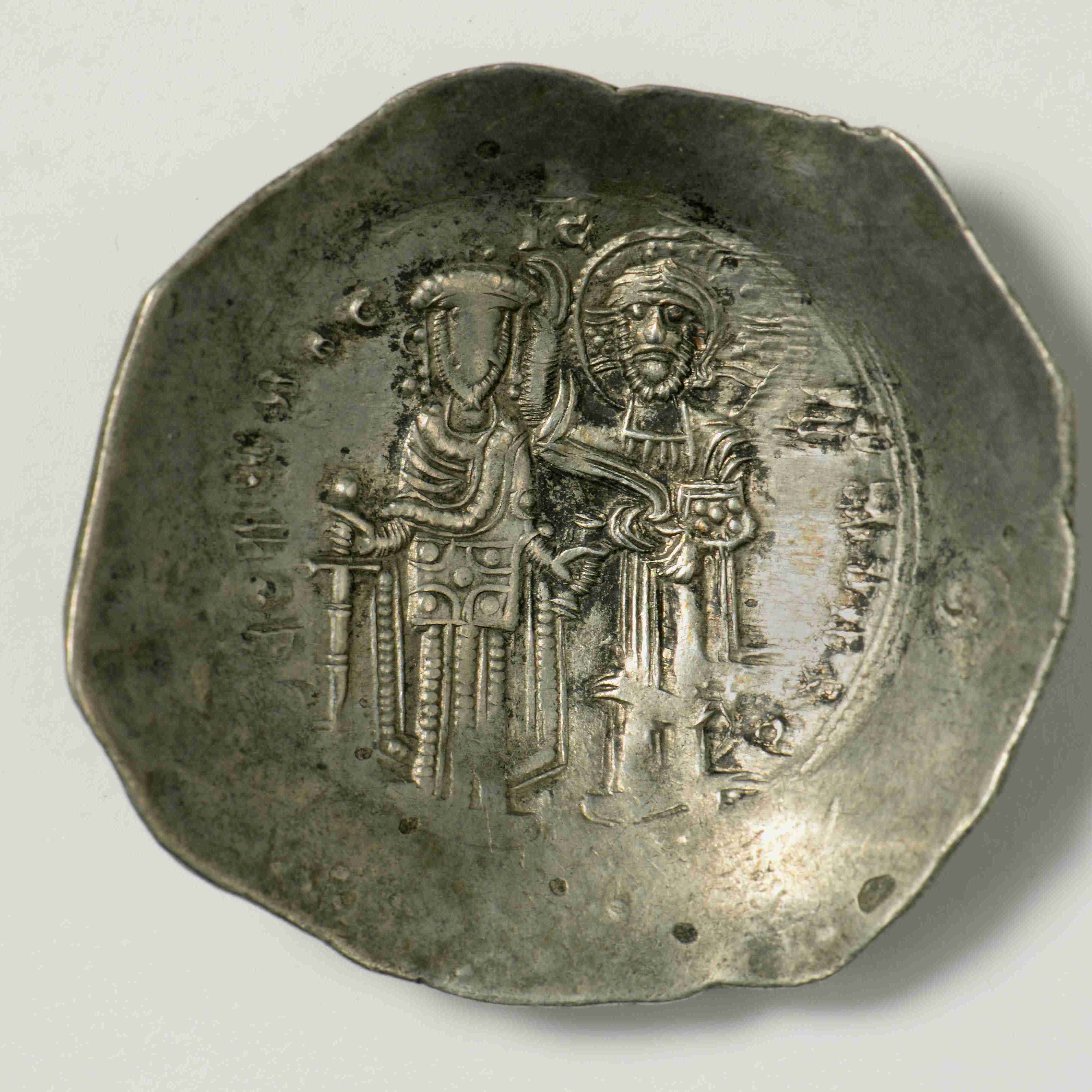 реверс Theodore Doukas (Thessalonike) — Trikephalon (Aspron Trachy) (Thessalonike, 1225–1226)