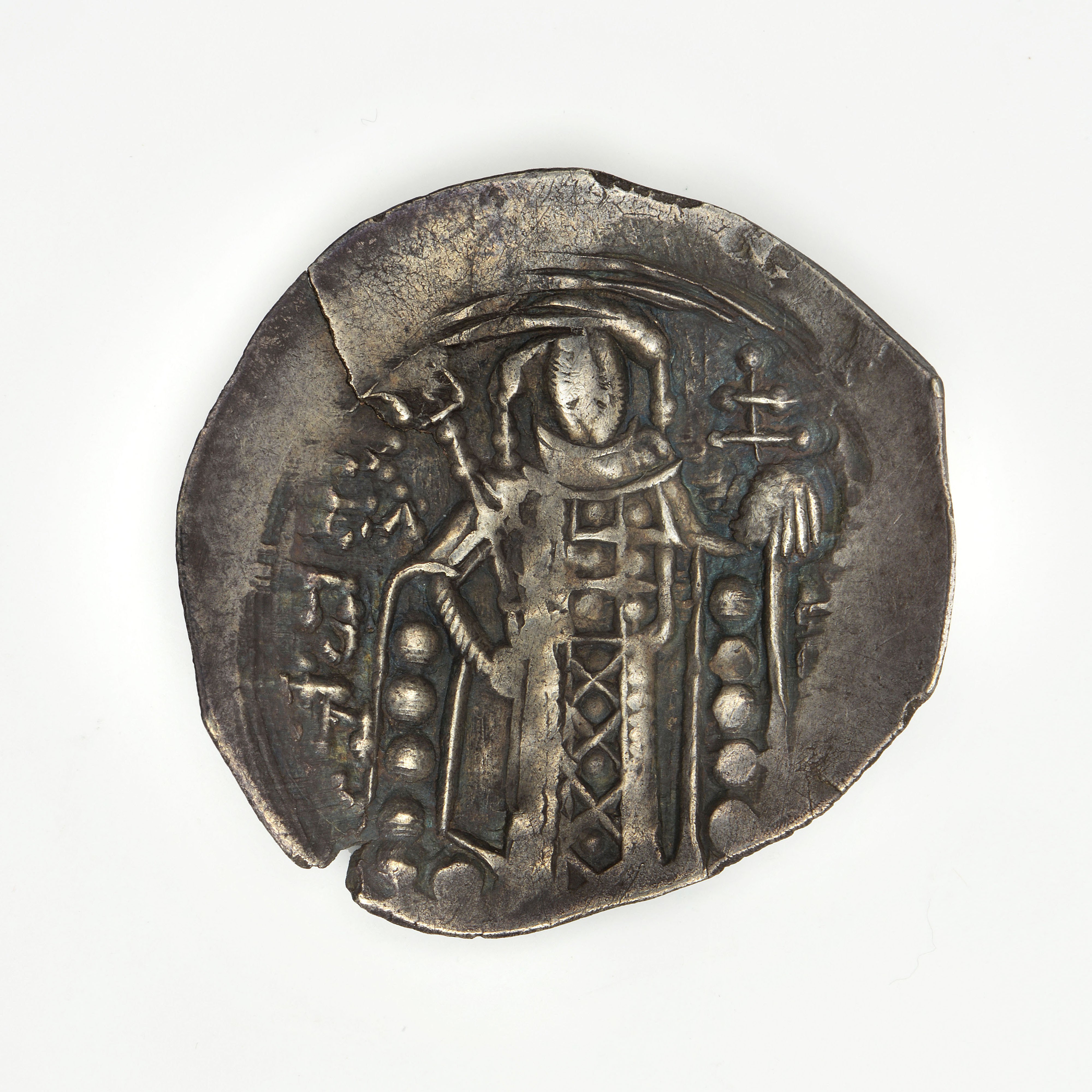 реверс Michael VIII Palaiologos — Trikephalon (Aspron Trachy) (Constantinople, 1258–1259)