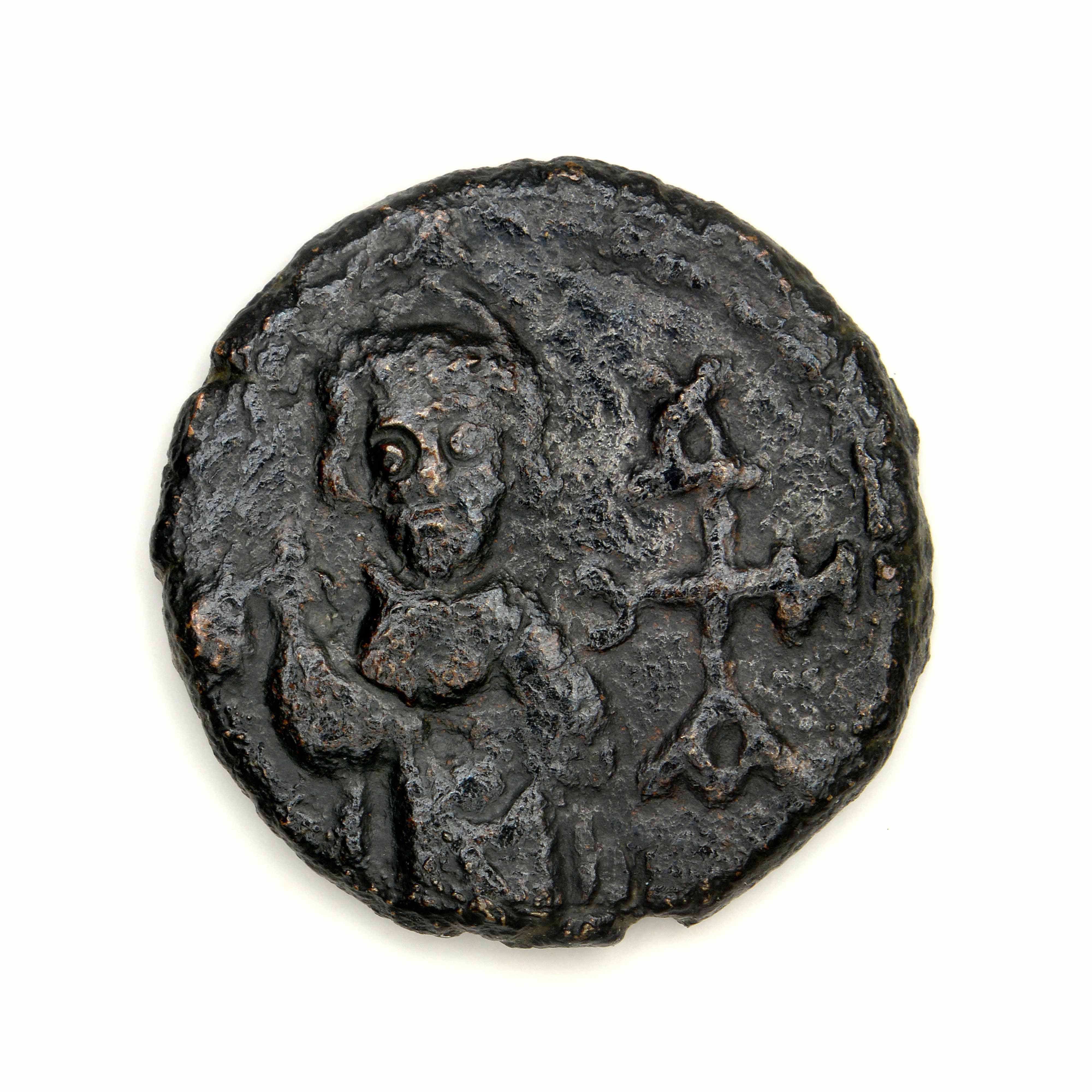 Justinian II — Follis (Carthage, 686–687), аверс, do_byzant