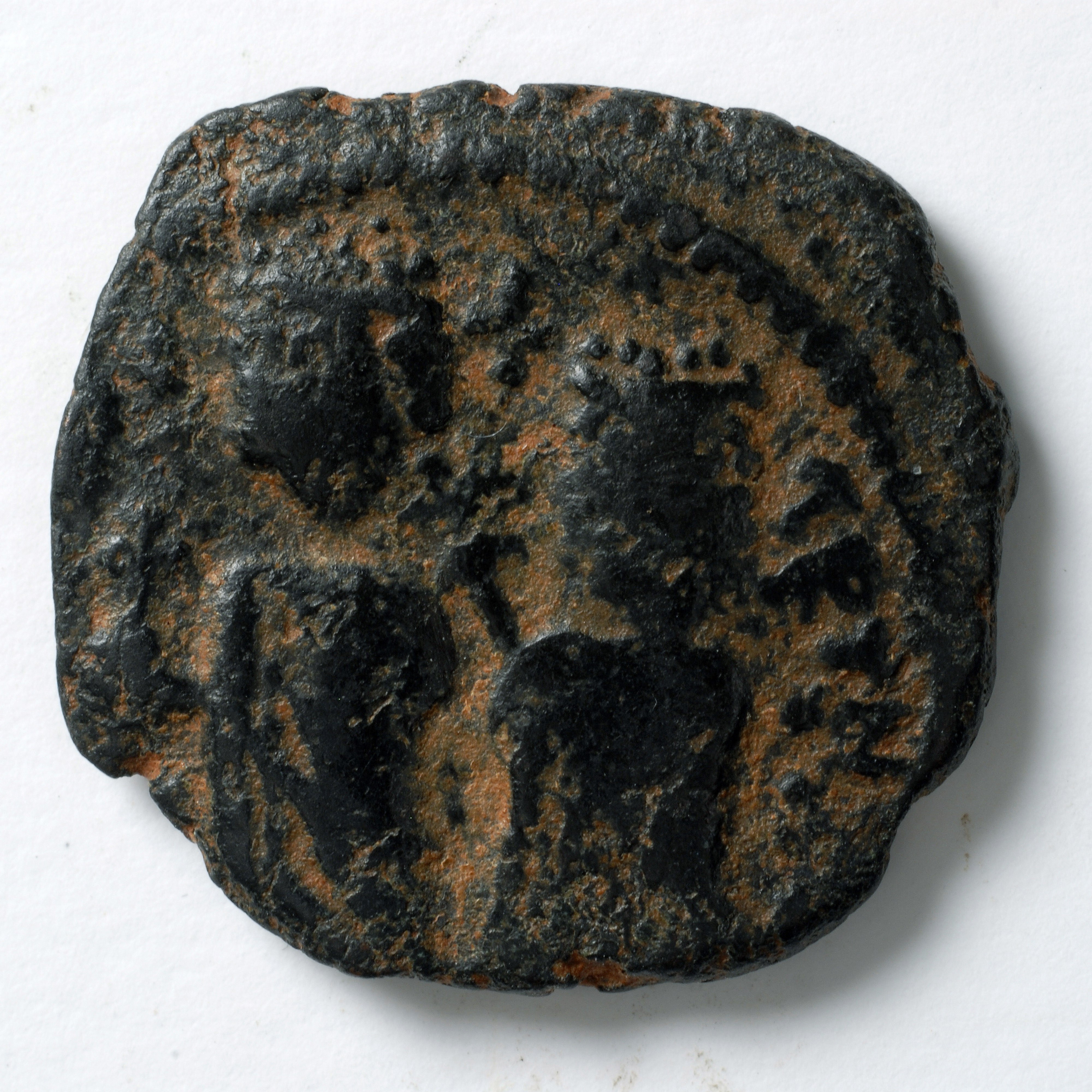 аверс Persian-ruled Syria — Half Follis (Uncertain Mint, 615–616)